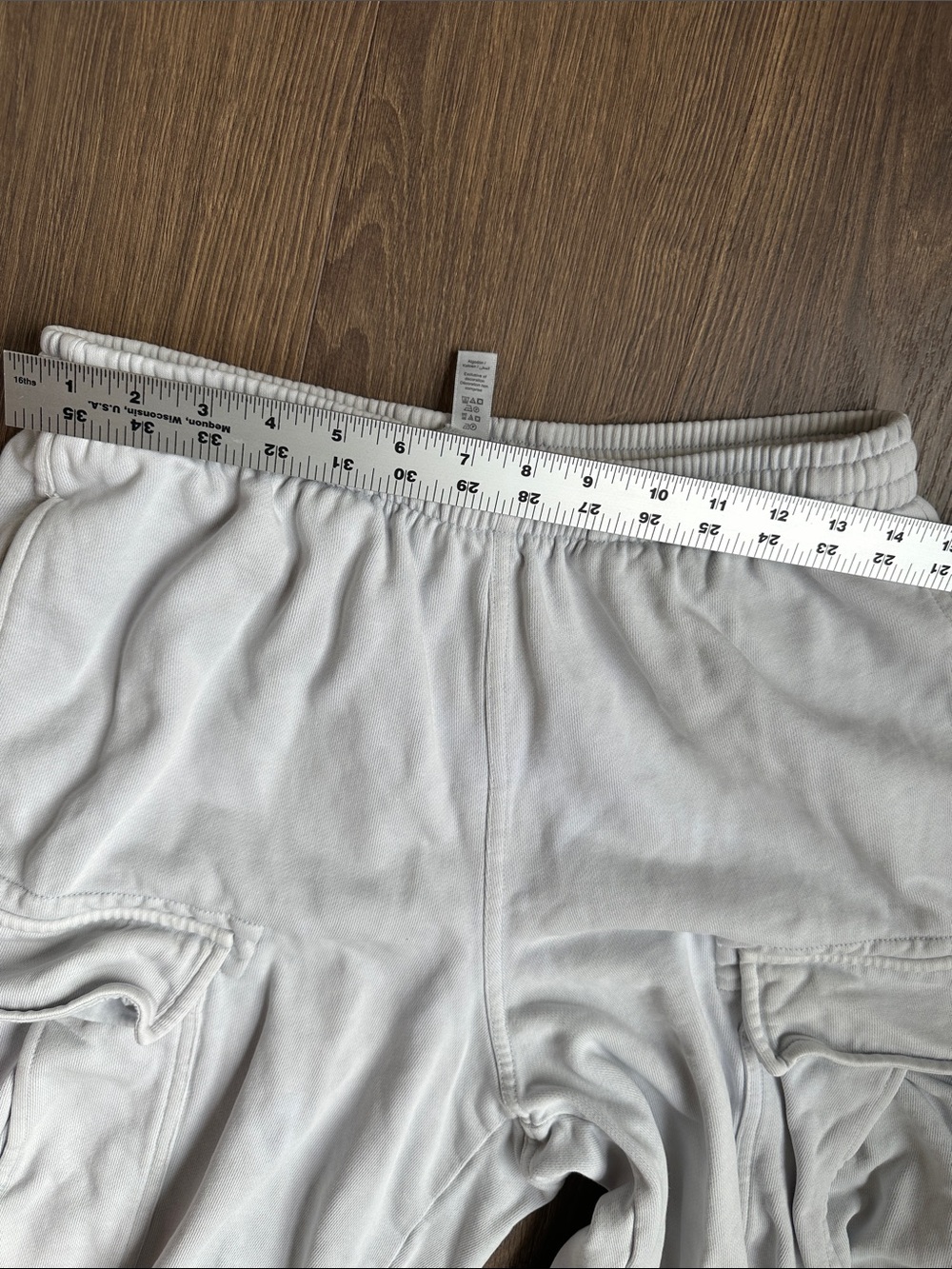 SKIMS Boyfriend Fleece Sweatpants Cargo White 100% Cotton Utility Pocket Pants S - Picture 12 of 14